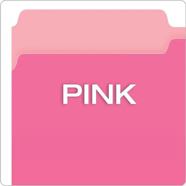 Alt view image 4 of 6 - Two-Tone Color File Folders, Legal Size, Pink, 1/3 Cut, 100/BX (153 PIN)