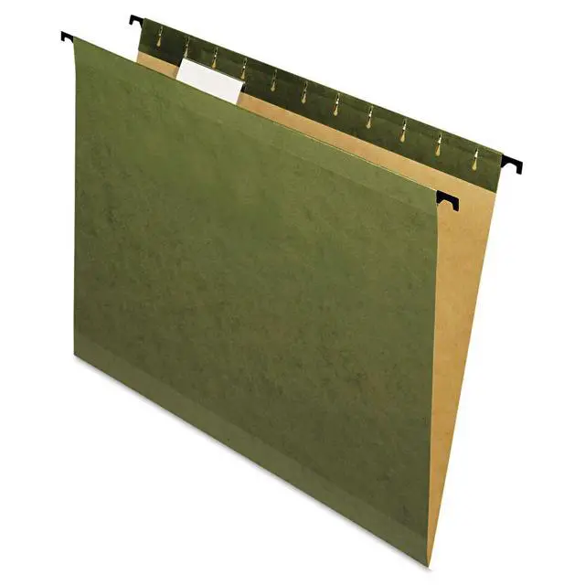 Main image of SureHook Reinforced Hanging Folders, Letter Size, Standard Green, 20 per Box (8-1/2 x 11)