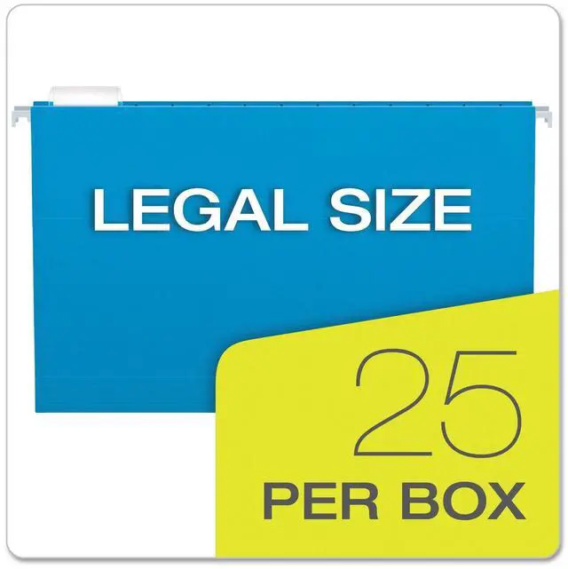 Alt view image 4 of 7 - Recycled Hanging Folders, Legal Size, Assorted Colors, 1/5 Cut, 25/BX (81632)
