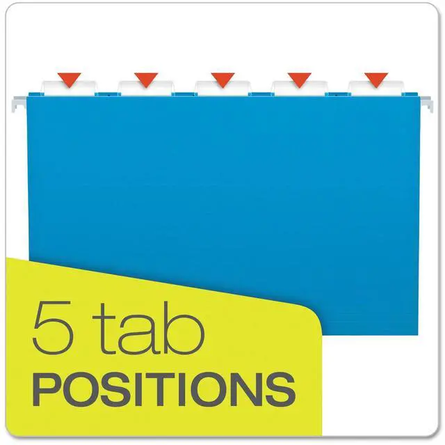 Alt view image 5 of 7 - Recycled Hanging Folders, Legal Size, Assorted Colors, 1/5 Cut, 25/BX (81632)