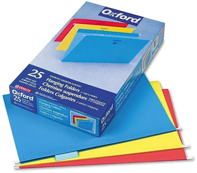 Alt view image 7 of 7 - Recycled Hanging Folders, Legal Size, Assorted Colors, 1/5 Cut, 25/BX (81632)