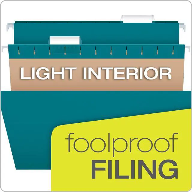 Alt view image 6 of 6 - Recycled Hanging File Folders, Letter Size, Assorted Jewel-Tone Colors, Two-Tone for Foolproof Filing, 1/5-Cut Tabs, 25 Per Box (81667) (Pack of 10)