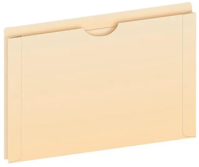 Main image of File Jackets, Legal Size, Manila, 2" Expansion, Reinforced Straight-Cut Tabs with Thumb Cut, 50 Per Box (23200EE), Beige