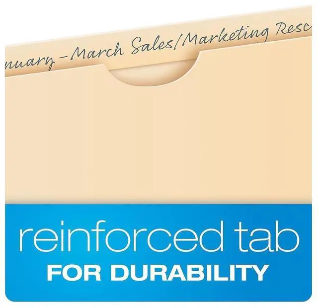 Alt view image 4 of 5 - File Jackets, Legal Size, Manila, 2" Expansion, Reinforced Straight-Cut Tabs with Thumb Cut, 50 Per Box (23200EE), Beige