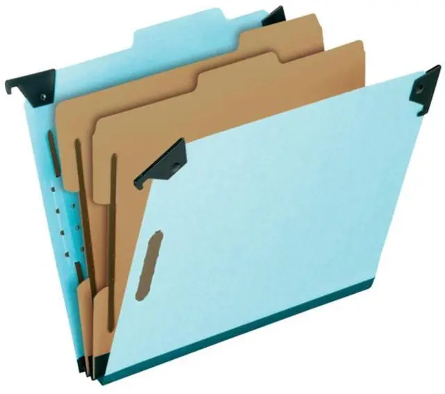Main image of Hanging Classification Folders, Legal Size, 6 Section, 2" Expansion, Blue, 1/3 Cut, 10/BX (59352EE)