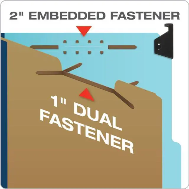 Alt view image 2 of 5 - Hanging Classification Folders, Legal Size, 6 Section, 2" Expansion, Blue, 1/3 Cut, 10/BX (59352EE)