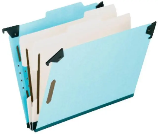 Alt view image 5 of 5 - Hanging Classification Folders, Legal Size, 6 Section, 2" Expansion, Blue, 1/3 Cut, 10/BX (59352EE)
