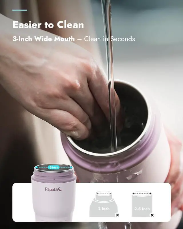 Alt view image 6 of 7 - Portable Bottle Warmer Fast Heating Baby Bottle Warmer on The Go, Wide Mouth & Smart Temperature Control, Car & Outdoor Feeding, Spodumene Purple