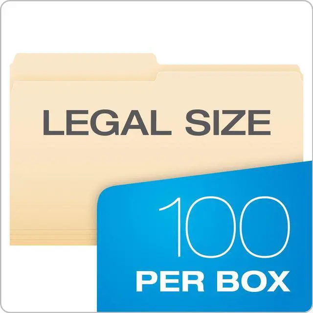 Alt view image 5 of 6 - File Folders, Legal Size, Manila, 1/2 Cut, 100/BX (753 1/2)