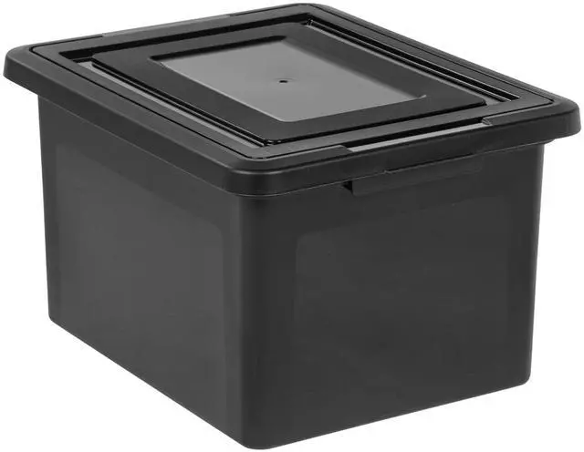 Main image of Office Depot Brand Letter And Legal File Tote, 18"L X 14 1/4"W X 10 7/8"H, 30% Recycled, Black