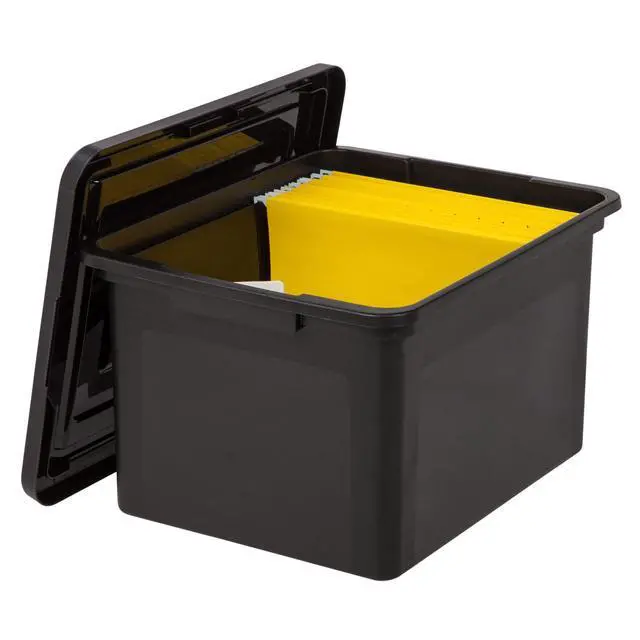 Alt view image 3 of 3 - Office Depot Brand Letter And Legal File Tote, 18"L X 14 1/4"W X 10 7/8"H, 30% Recycled, Black