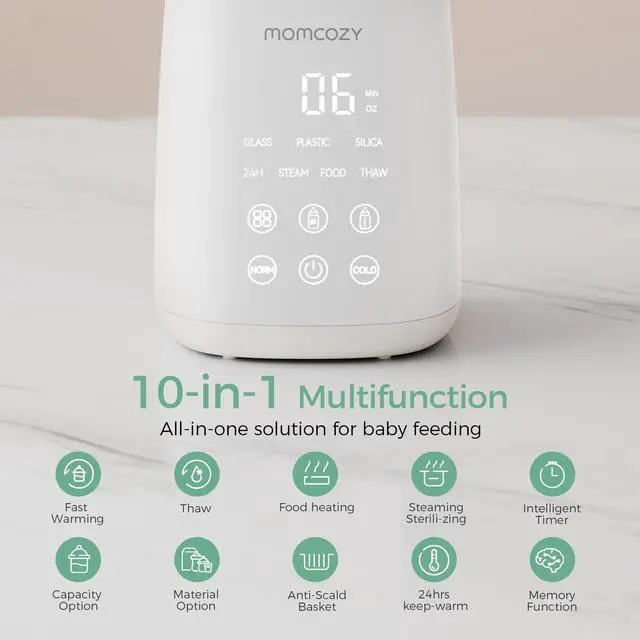 Alt view image 4 of 7 - Bottle Warmer, Fast Bottle Warmers for All Bottles with Timer, Accurate Temperature Control and Automatic Shut-Off, No Lid Required for Heating, White-Gray