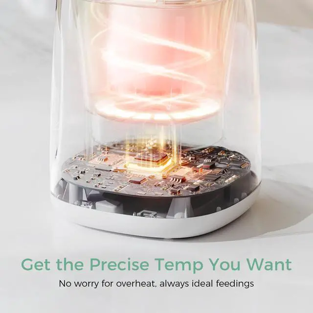 Alt view image 3 of 7 - Bottle Warmer, Fast Bottle Warmers for All Bottles with Timer, Accurate Temperature Control and Automatic Shut-Off, No Lid Required for Heating, White-Gray