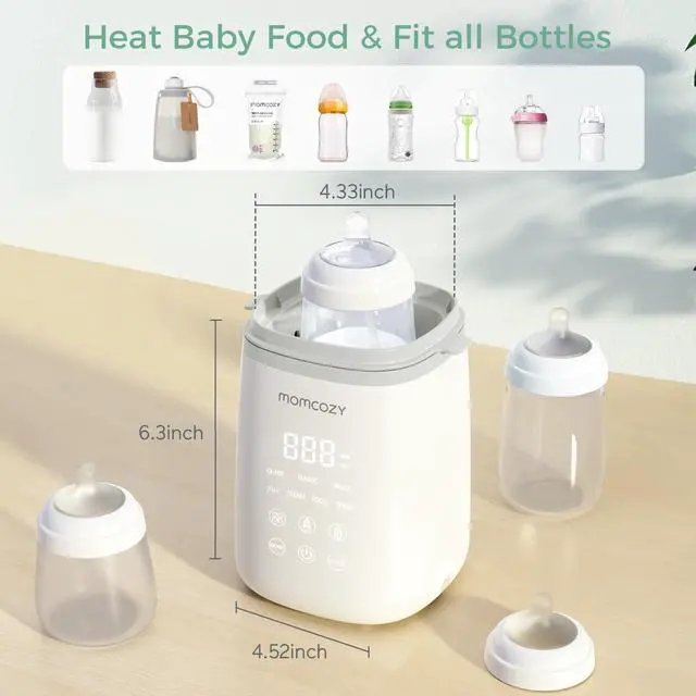 Alt view image 6 of 7 - Bottle Warmer, Fast Bottle Warmers for All Bottles with Timer, Accurate Temperature Control and Automatic Shut-Off, No Lid Required for Heating, White-Gray