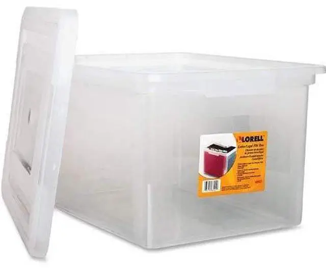 Alt view image 3 of 3 - LLR68925 Letter/Legal Plastic File Box, 1 EA, clear