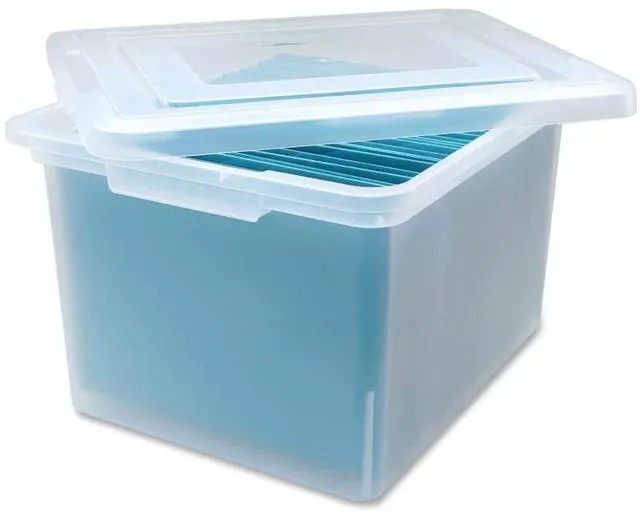 Alt view image 2 of 3 - LLR68925 Letter/Legal Plastic File Box, 1 EA, clear