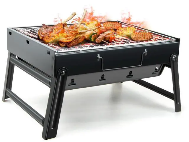 Main image of BBQ Barbecue Grill, Portable Folding Charcoal Barbecue Desk Tabletop Outdoor Stainless Steel Smoker BBQ for Picnic Garden Terrace Camping Travel