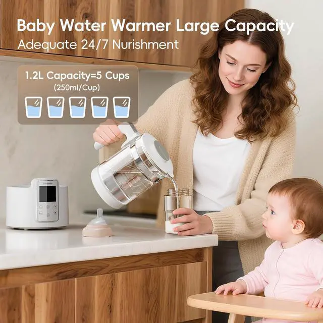 Alt view image 7 of 7 - Instant Water Warmer, Baby Bottle Warmer with Faster Cooling Fan and LCD Display, Baby Milk Warmer, Electric Kettle with 6 Temperature Control Presets, Breastmilk Warmer, Boil Tea, Coffee