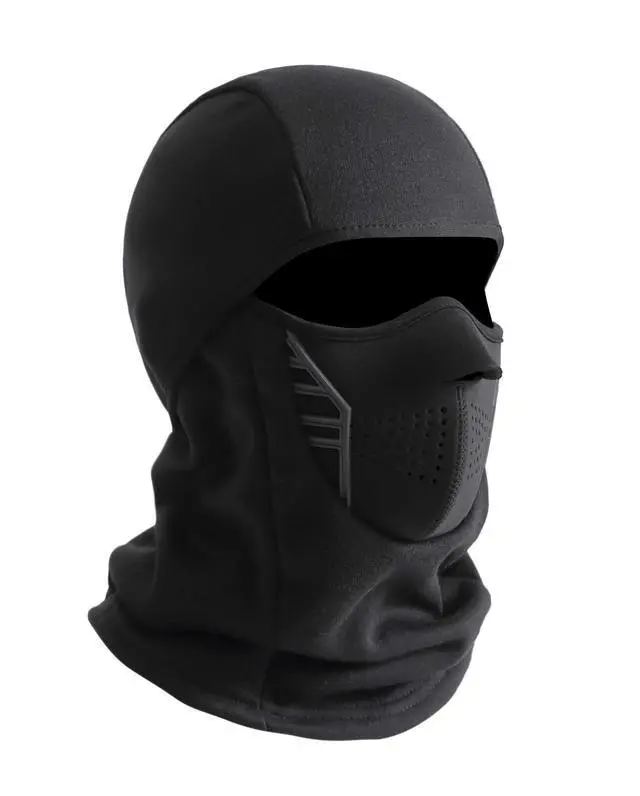 Alt view image 2 of 7 - Winter Windproof Fleece Ski Mask Balaclava Headwear Motorcycle Thermal Face Mask Bandanas Black