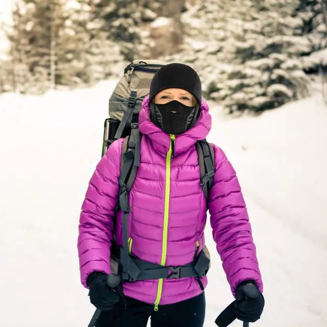 Alt view image 6 of 7 - Winter Windproof Fleece Ski Mask Balaclava Headwear Motorcycle Thermal Face Mask Bandanas Black