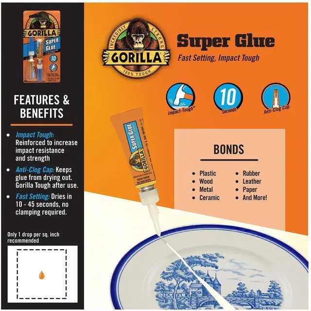 Alt view image 2 of 5 - Super Glue, Clear Glue, Four 3 Gram Tubes (Pack of 1) - All Purpose and Fast Setting for Projects and Repairs