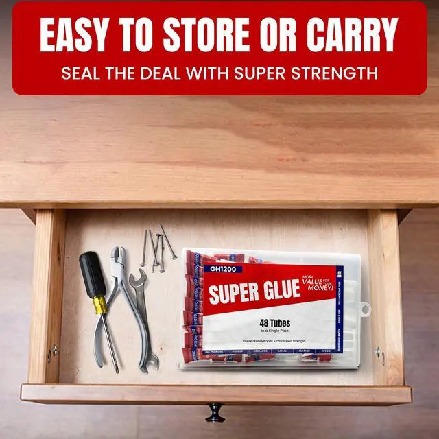 Alt view image 6 of 7 - Gram (Pack of 48) Single-Use Super Glue All Purpose, Super Fast, Thick & Strong Adhesive Superglue, Cyanoacrylate Glue for Hard Plastics, DIY Craft, Ceramics, Frame, Leather, Metal Etc