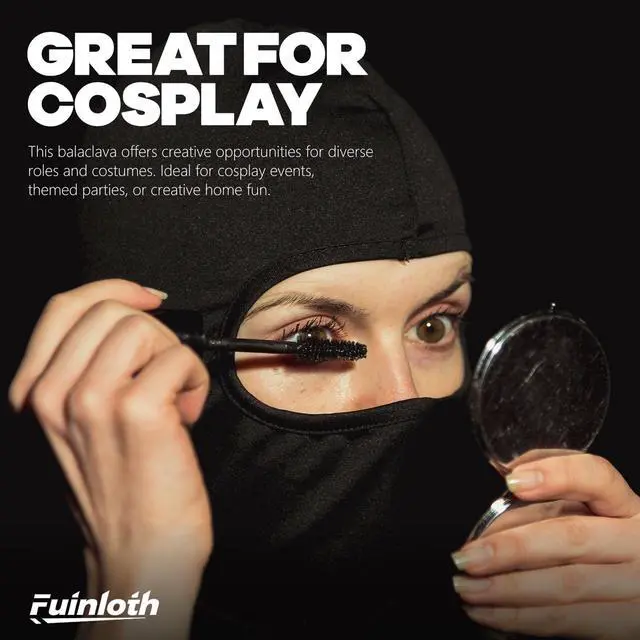 Alt view image 7 of 7 - Balaclava Ski Mask, Motorcycle UV Protector Scarf, Summer Cooling Neck Gaiter for Men/Women Black