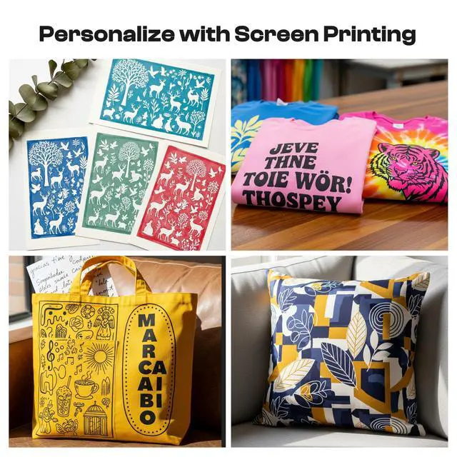 Alt view image 6 of 7 - 57 Pieces All-in-One Screen Printing Kit with 3 Sizes Wood Screen Printing Frames, 15 A4 Size Inkjet Transparency Films, 6 Colors Screen Printing Ink, Photo Emulsion, Squeegee and Scoop Coater