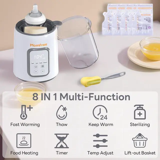 Alt view image 4 of 7 - Bottle Warmer,8-in-1 Fast Baby Bottle Warmer for Breastmilk and Formula,Milk Warmer with Accurate Temperature Control and Automatic Shut-Off,Multifunctional Bottle Warmers for All Bottles (Grey)