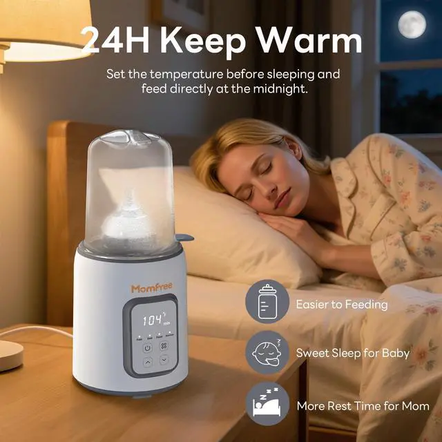 Alt view image 6 of 7 - Bottle Warmer,8-in-1 Fast Baby Bottle Warmer for Breastmilk and Formula,Milk Warmer with Accurate Temperature Control and Automatic Shut-Off,Multifunctional Bottle Warmers for All Bottles (Grey)