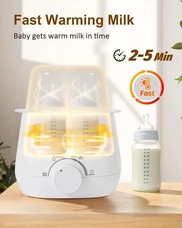 Alt view image 2 of 7 - Bottle Warmer, Fast Baby Bottle Warmer for Breastmilk or Formula, 8-in-1 Milk Warmer for Baby, Smart Temperature Control, Sterili-zing, Heat Food, Double Bottle Warmer for All Bottles
