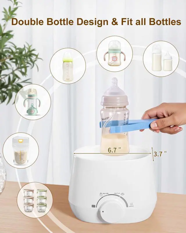Alt view image 5 of 7 - Bottle Warmer, Fast Baby Bottle Warmer for Breastmilk or Formula, 8-in-1 Milk Warmer for Baby, Smart Temperature Control, Sterili-zing, Heat Food, Double Bottle Warmer for All Bottles