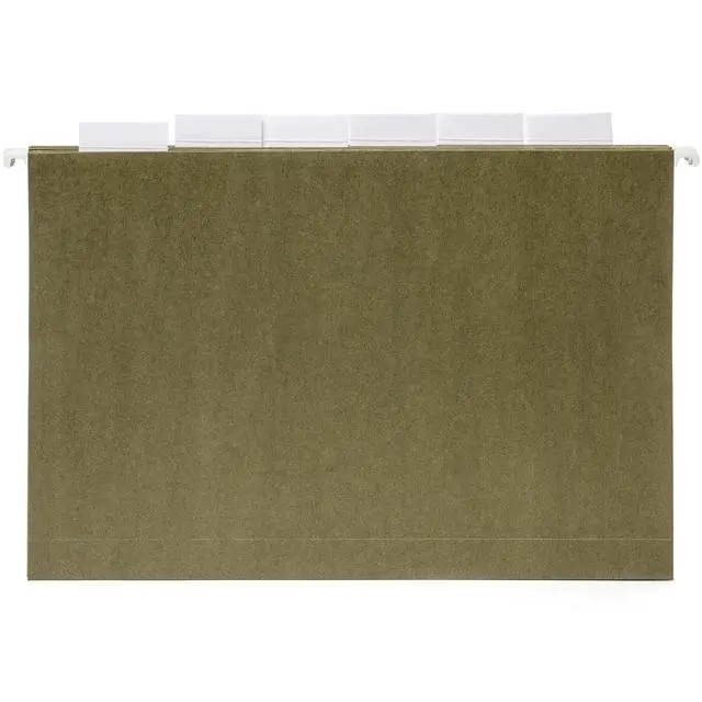 Alt view image 4 of 6 - Legal Size Hanging File Folders, 2" Expansion, 1/3 Cut Adjustable tabs, Legal Size, 5 Tab Locations, Designed for Legal and Law Office File Organization, Standard Green, 25 Pack