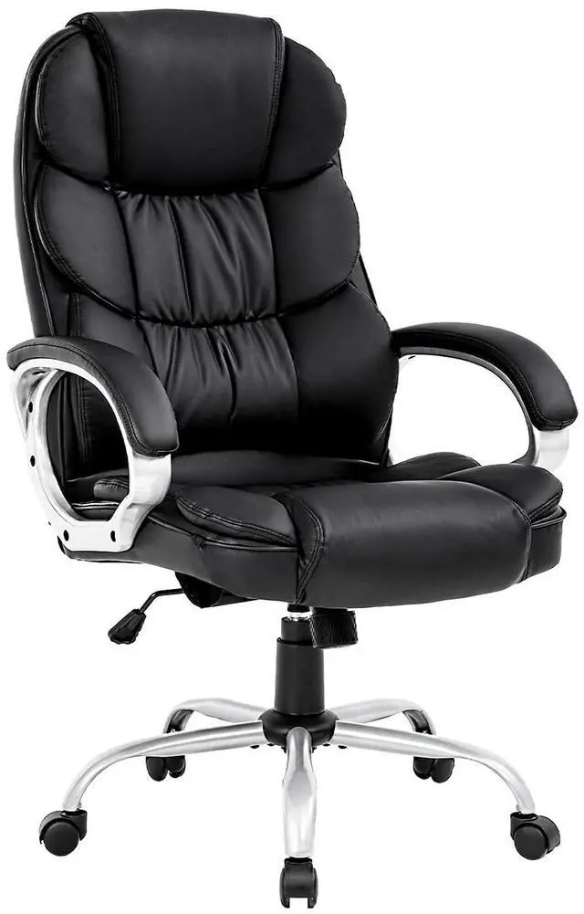 Main image of Ergonomic Office Chair Desk Chair Computer Chair with Lumbar Support Arms Executive Rolling Swivel PU Leather Task Chair for Women Adults, Black