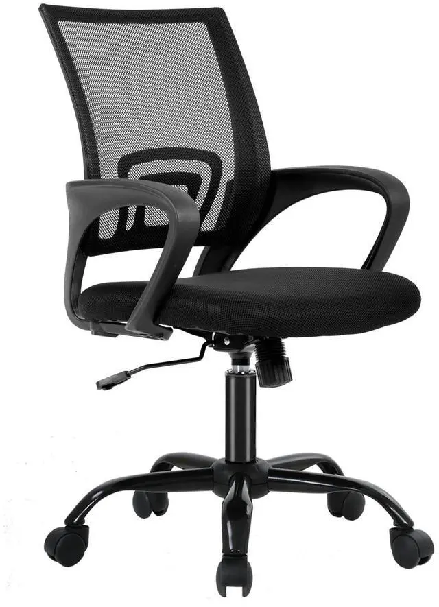 Main image of Office Chair Ergonomic Cheap Desk Chair Mesh Computer Chair Lumbar Support Modern Executive Adjustable Stool Rolling Swivel Chair for Back Pain (Black)