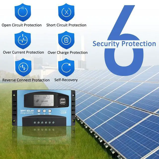 Alt view image 5 of 7 - 60A MPPT Solar Charge Controller, 12V/24V Auto Solar Panel Intelligent Regulator with Dual USB LCD Display Multiple Load Control Modes Timer Setting