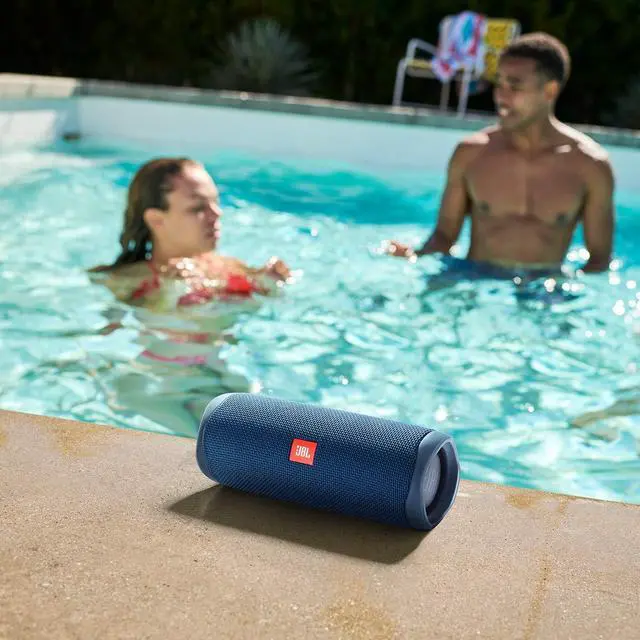 Alt view image 4 of 5 - Waterproof Portable Bluetooth Speaker, Blue, 3.6 x 3.6 x 8.5
