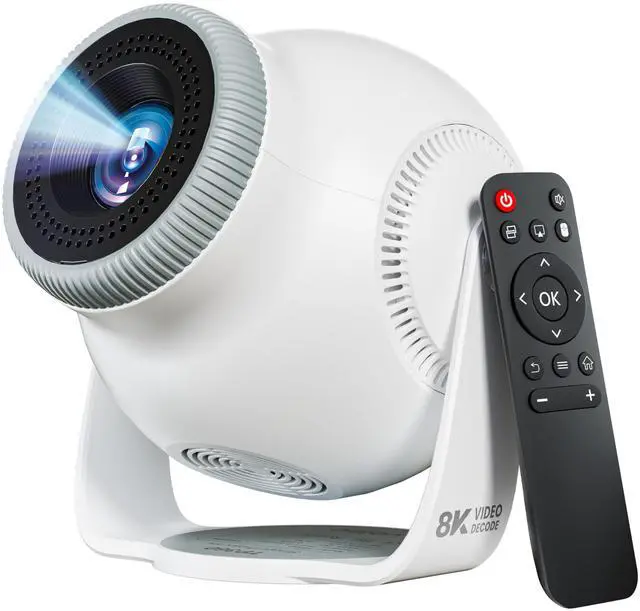 Main image of 8K Video Decode / Android 14.0Mini Smart Projector with WiFi 6 and Bluetooth 5.4, 450 ANSI Support 4K 1080P, Portable Outdoor Movie Projectors, Auto Keystone Correction, 270° Rotatable Proyector