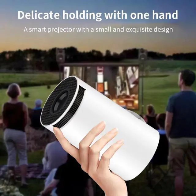 Alt view image 3 of 7 - Smart Mini Projector 4K 5G WIFI, Big Screen Experience with Premium 360 Sound, 5.0 Bluetooth Movie Projector Compatible With Android/iOS/Windows/TV Stick/HDMI/USB/Audio 3.5 white