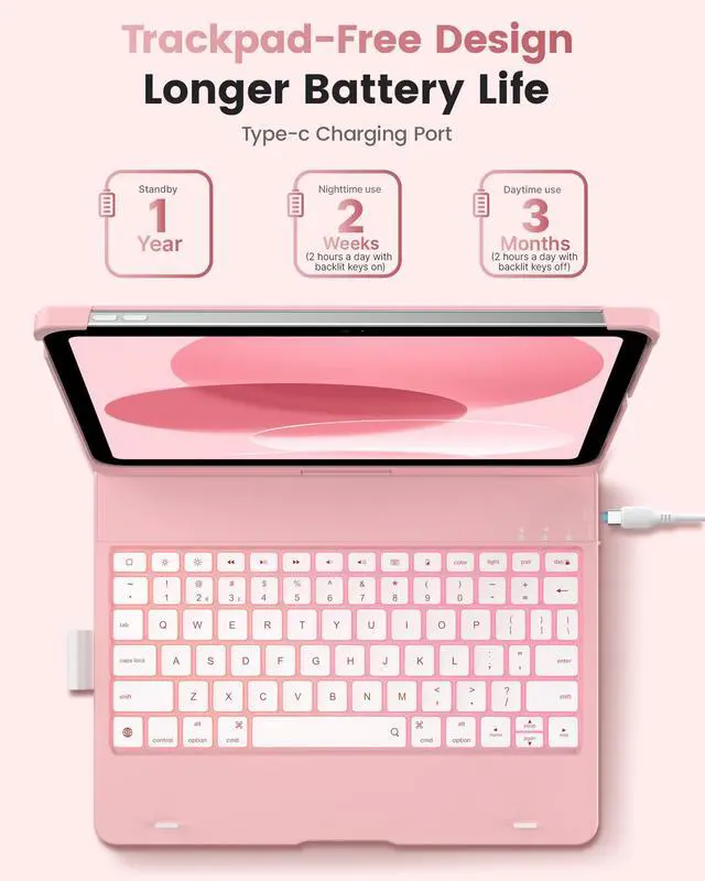Alt view image 3 of 7 - Flexbook Trackpad-Free Keyboard Case for iPad A16 11th/10th Gen