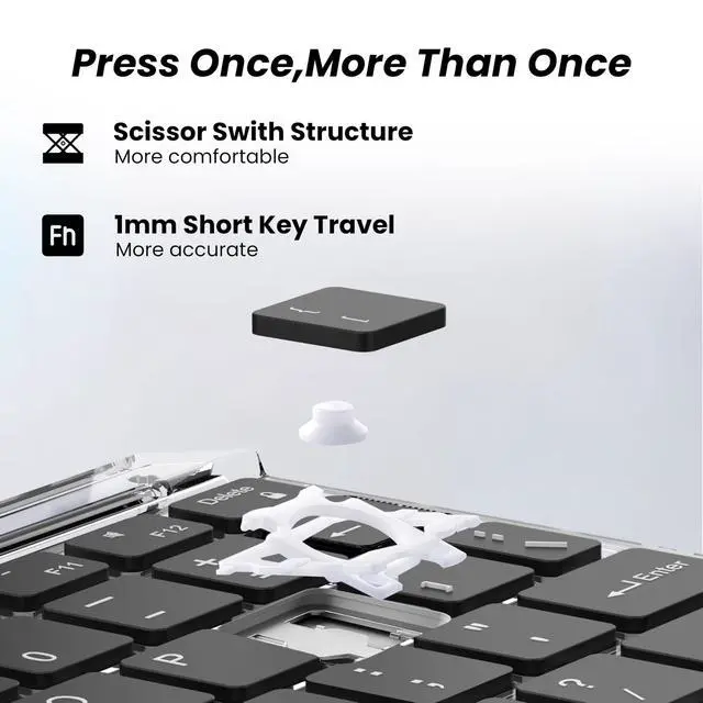 Alt view image 5 of 7 - Ultra-Slim Bluetooth Keyboard with Touchpad, Wireless RGB Backlit, Portable Rechargeable Keyboard for iPad, Tablet, Laptop, Windows, Android, macOS Devices