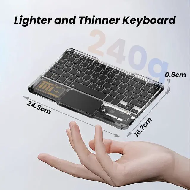 Alt view image 7 of 7 - Ultra-Slim Bluetooth Keyboard with Touchpad, Wireless RGB Backlit, Portable Rechargeable Keyboard for iPad, Tablet, Laptop, Windows, Android, macOS Devices