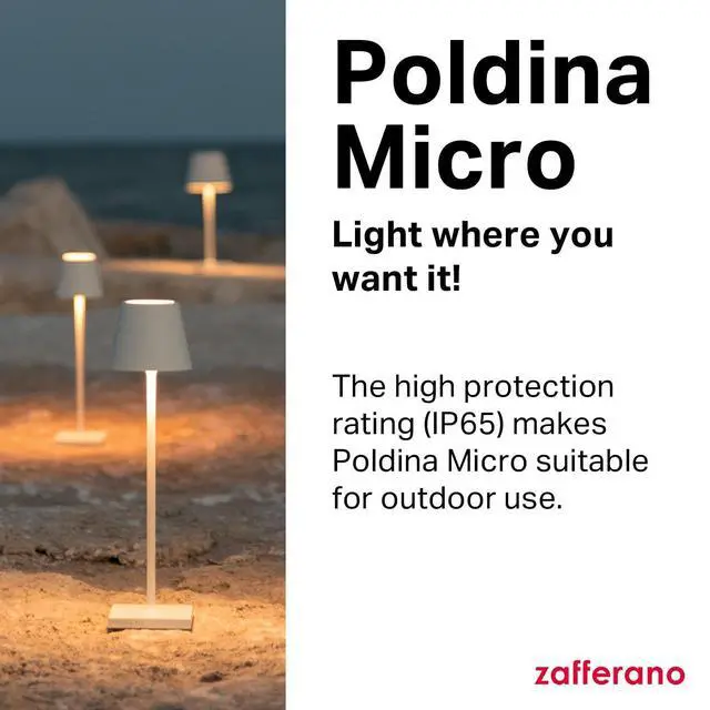 Alt view image 3 of 7 - Poldina Micro Lamp, Rechargeable Cordless Table Lamp with Touch Controls, Suitable for Indoor and Outdoor, Dimmer, 2200-3000 K, Height 10.8 Inches, Sand Color