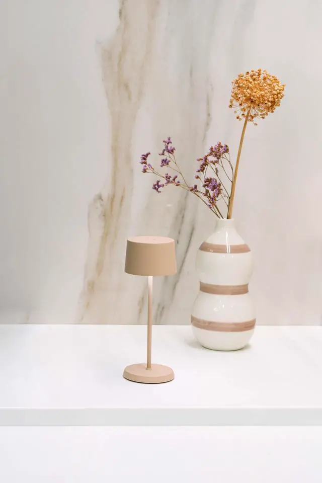 Alt view image 2 of 4 - Olivia Micro Lamp, Rechargeable Cordless Table Lamp with Touch Control, Suitable for Indoor and Outdoor, Dimmer, 2200-3000 K, Height 7.9 Inches, Sand Color