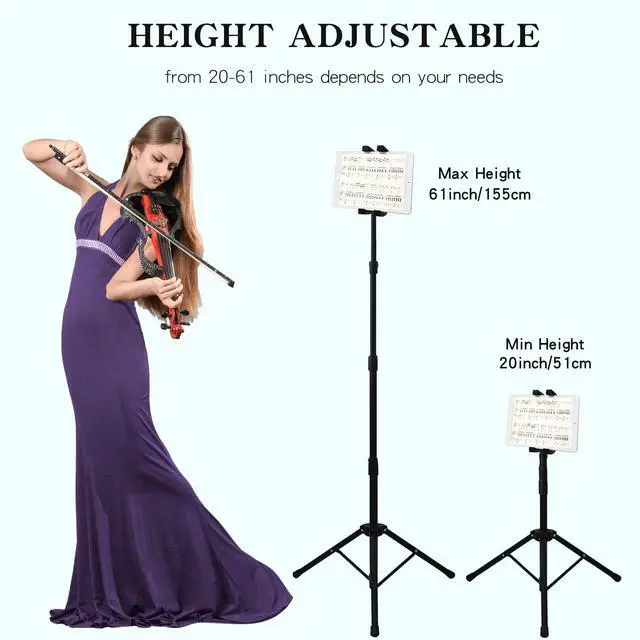Alt view image 3 of 7 - Tablet Floor Stand Adjustable Tripod Stand Compatible for 5.5-12.9" iPad