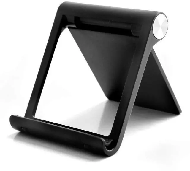 Main image of Foldable Cell Phone Stand for iPhone- Adjustable Phone Holder with Wide Compatibility, Portable Desktop Dock for iPhone 15/14/13/12/11/Pro/Max/SE, Galaxy, Pixel, Anti-Slip Design (Black)