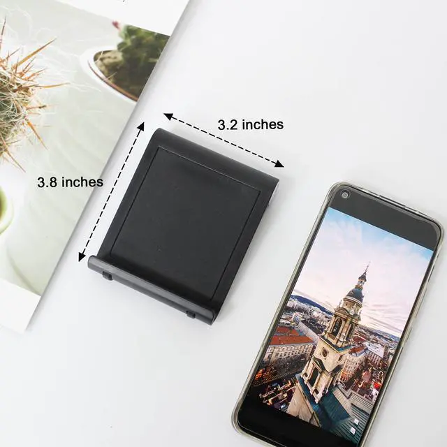 Alt view image 3 of 7 - Foldable Cell Phone Stand for iPhone- Adjustable Phone Holder with Wide Compatibility, Portable Desktop Dock for iPhone 15/14/13/12/11/Pro/Max/SE, Galaxy, Pixel, Anti-Slip Design (Black)