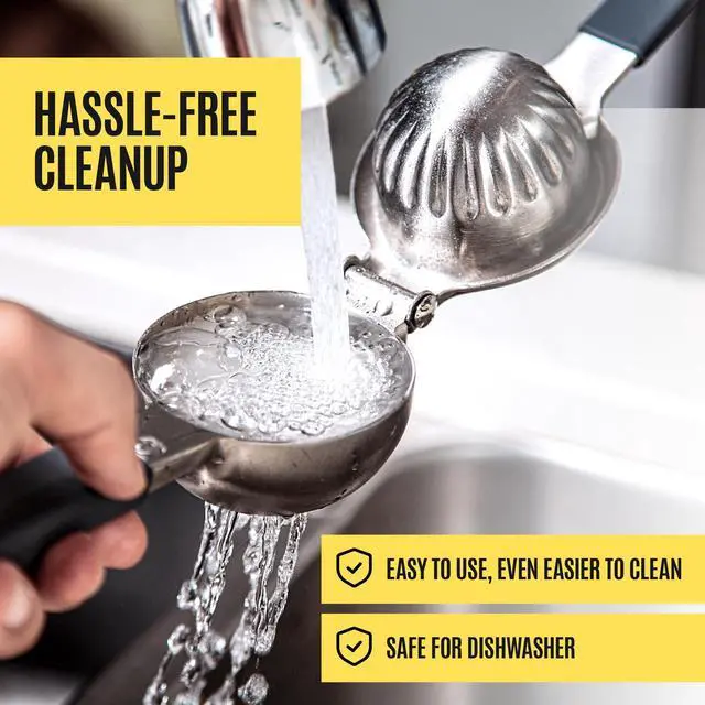 Alt view image 7 of 7 - Large Lemon Squeezer Stainless Steel Press - Non-Slip Grip, Heavy Duty, Manual Design - Effortless Pro-Grade Lemon, Lime, Orange, and Citrus Fruit Hand Held Lemon Juicer Squeezer - No Seeds, Max Juice