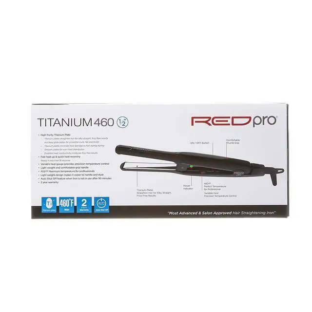 Alt view image 6 of 6 - Kiss Products Red Pro Titanium Flat Iron, 1/2 Inch, 1 Pound