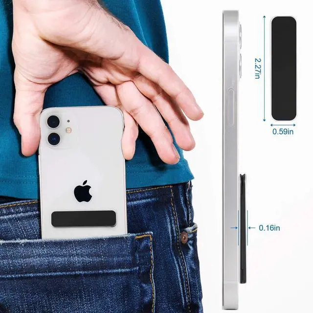 Alt view image 2 of 7 - Phone Kickstand,Multi-Angle Aluminum Cell Phone Kickstand Attachment(Adjustable Angle)(Vertical and Horizontal Stand) Black